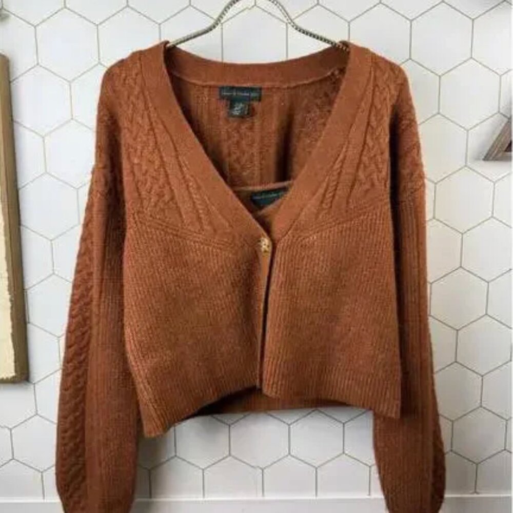 House of Harlow 1960 Cable Knit Cardigan and Matching Tank Set - Size - XS